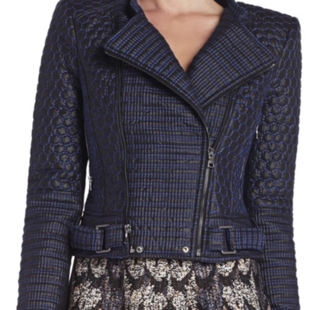 BCBGMAXAZRIA Alton quilted moto jacket